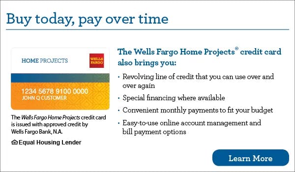 promotional image about financing with Wells Fargo Home Projects credit card